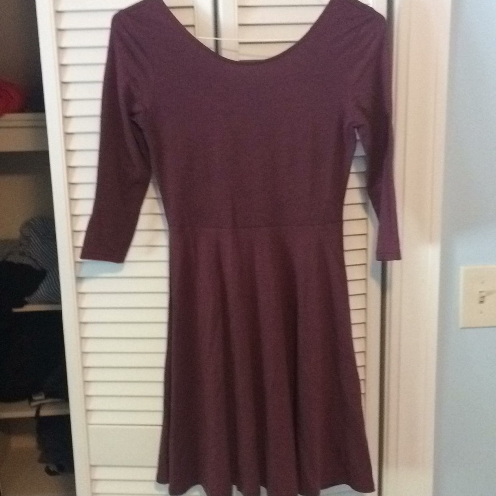 Simple maroon skater dress